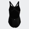 imageadidas Girls Solid Small Logo SwimsuitBlackWhite