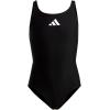 imageadidas Girls Solid Small Logo SwimsuitBlackWhite