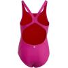 imageadidas Girls Solid Small Logo SwimsuitLucid FuchsiaBetter Scarlet