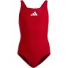 imageadidas Girls Solid Small Logo SwimsuitBetter ScarletWhiteShadow Red
