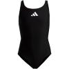 imageadidas Girls Solid Small Logo SwimsuitBlackWhite