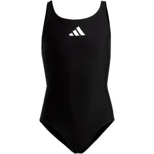 imageadidas Girls Solid Small Logo SwimsuitBlackWhite