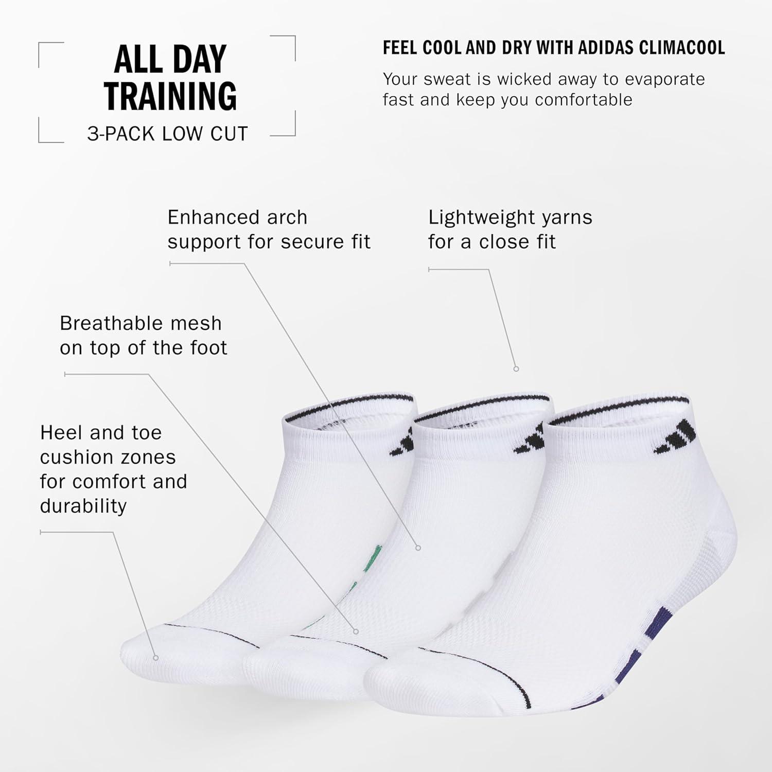 imageadidas Mens All Day Training Low Cut Socks Engineered for Sport Performance with Targeted Cushioning for Running 3PairOlive Strata GreenWonder Alumina GreyOnix Grey
