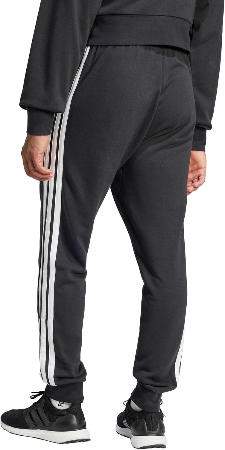 imageadidas Mens Essentials 3Stripes French Terry PantsBlackWhite