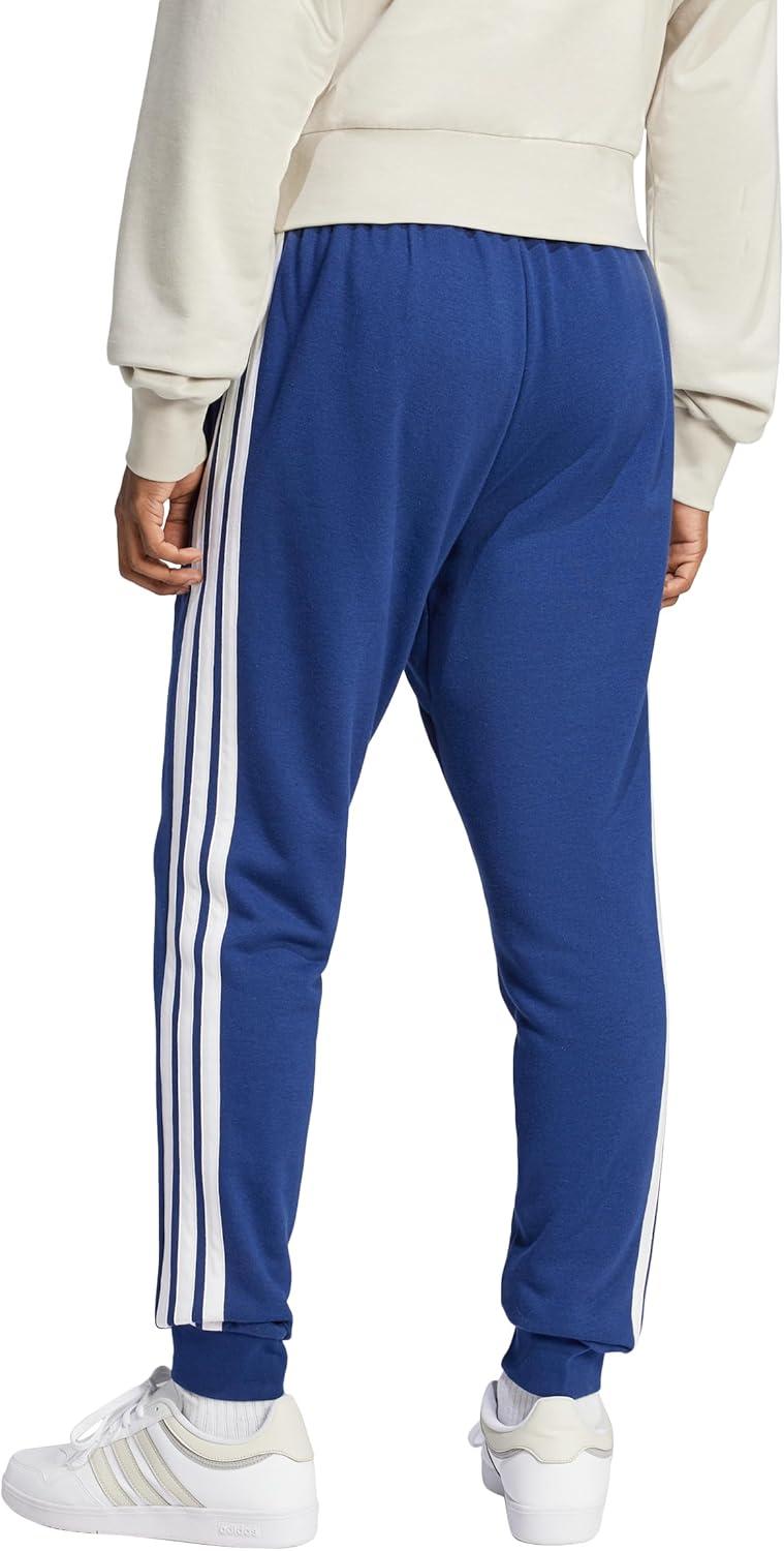 imageadidas Mens Essentials 3Stripes French Terry PantsDark BlueWhite