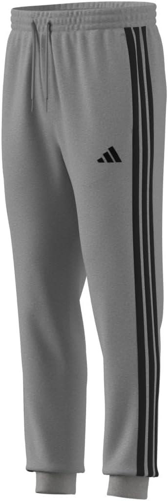 imageadidas Mens Essentials 3Stripes French Terry PantsMedium Grey HeatherBlack