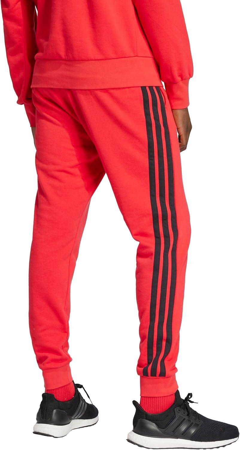 imageadidas Mens Essentials 3Stripes French Terry PantsPure RubyBlack