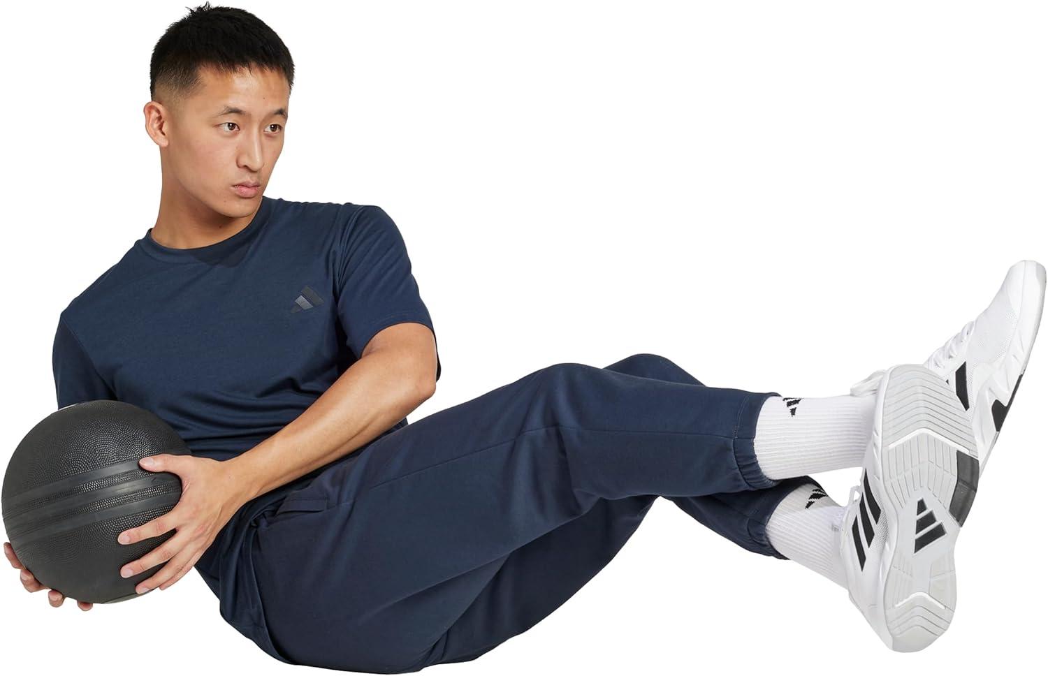 imageadidas Mens Train Essentials Feelready 78 PantsAurora Ink