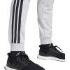 imageadidas Mens Essentials 3Stripes French Terry PantsLight Grey HeatherBlack