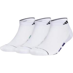 imageadidas Mens All Day Training Low Cut Socks Engineered for Sport Performance with Targeted Cushioning for Running 3PairWhiteSemi Court GreenDark Blue