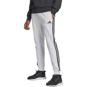 imageadidas Mens Essentials 3Stripes French Terry PantsLight Grey HeatherBlack