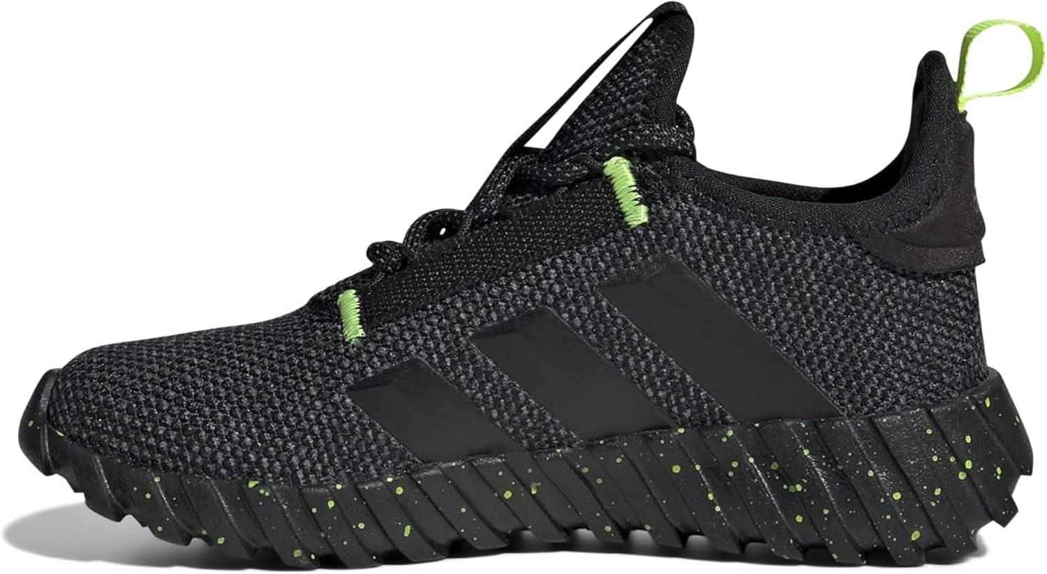 imageadidas Kids Girls Kaptir 30 Lace Up Sneakers Shoes Casual  BlueBlackIron MetallicLucid Lemon