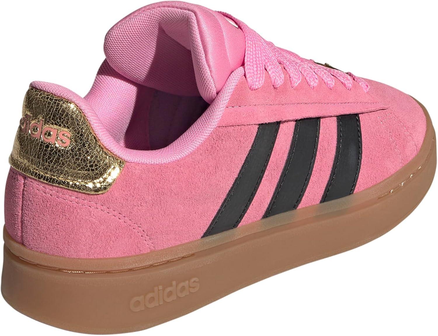 imageadidas Womens Grand Court Alpha 00s SneakersBliss PinkCore BlackGold Metallic