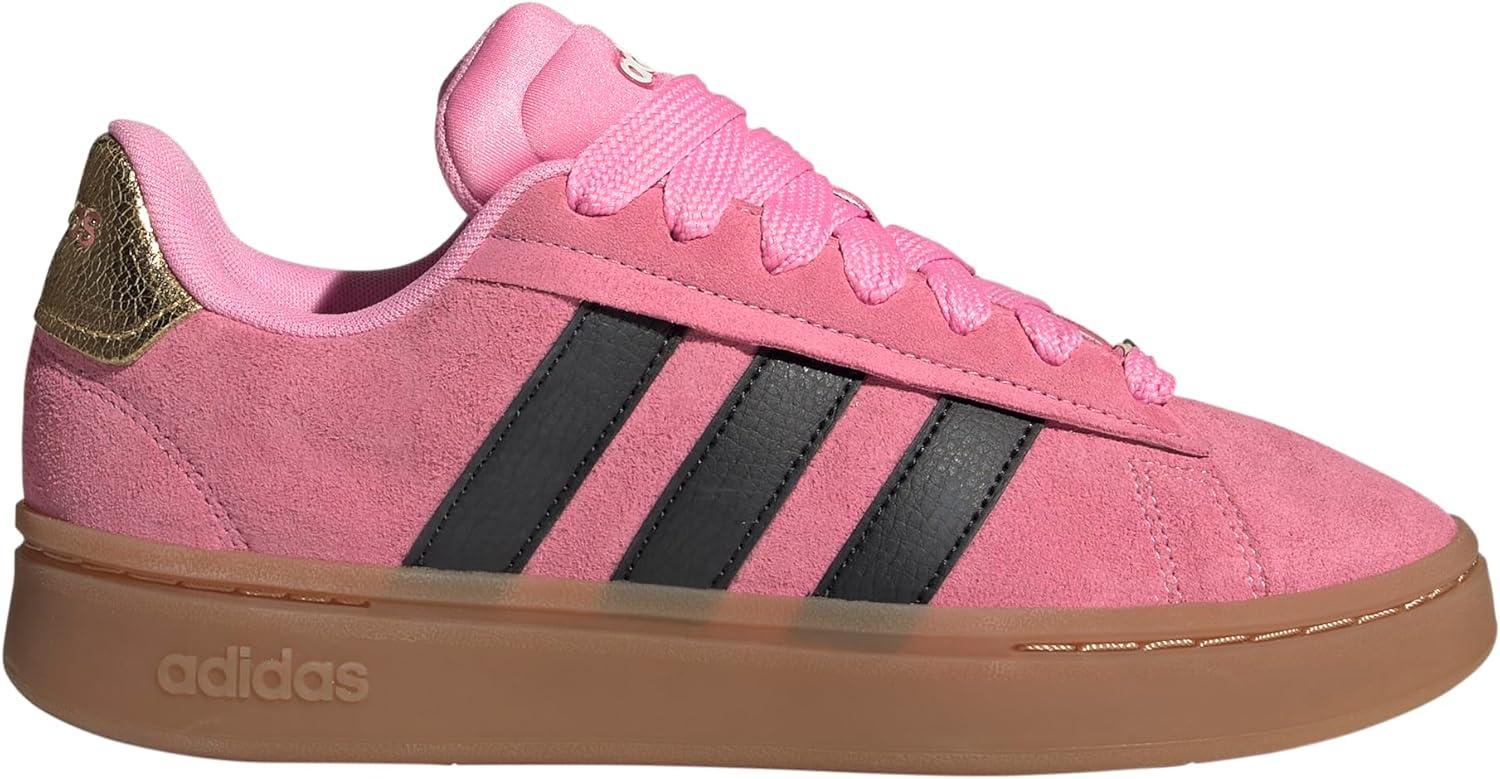imageadidas Womens Grand Court Alpha 00s SneakersBliss PinkCore BlackGold Metallic