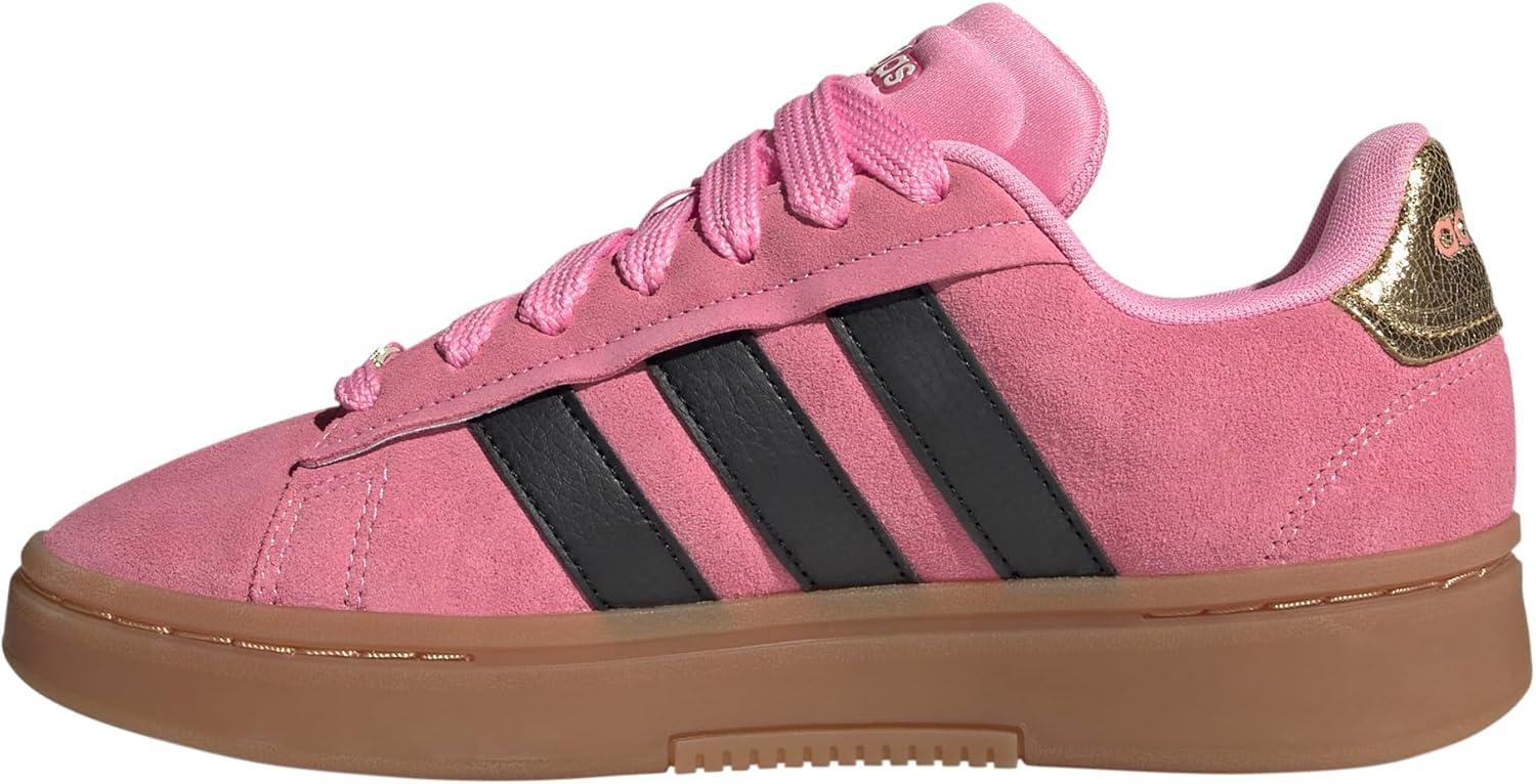 imageadidas Womens Grand Court Alpha 00s SneakersBliss PinkCore BlackGold Metallic