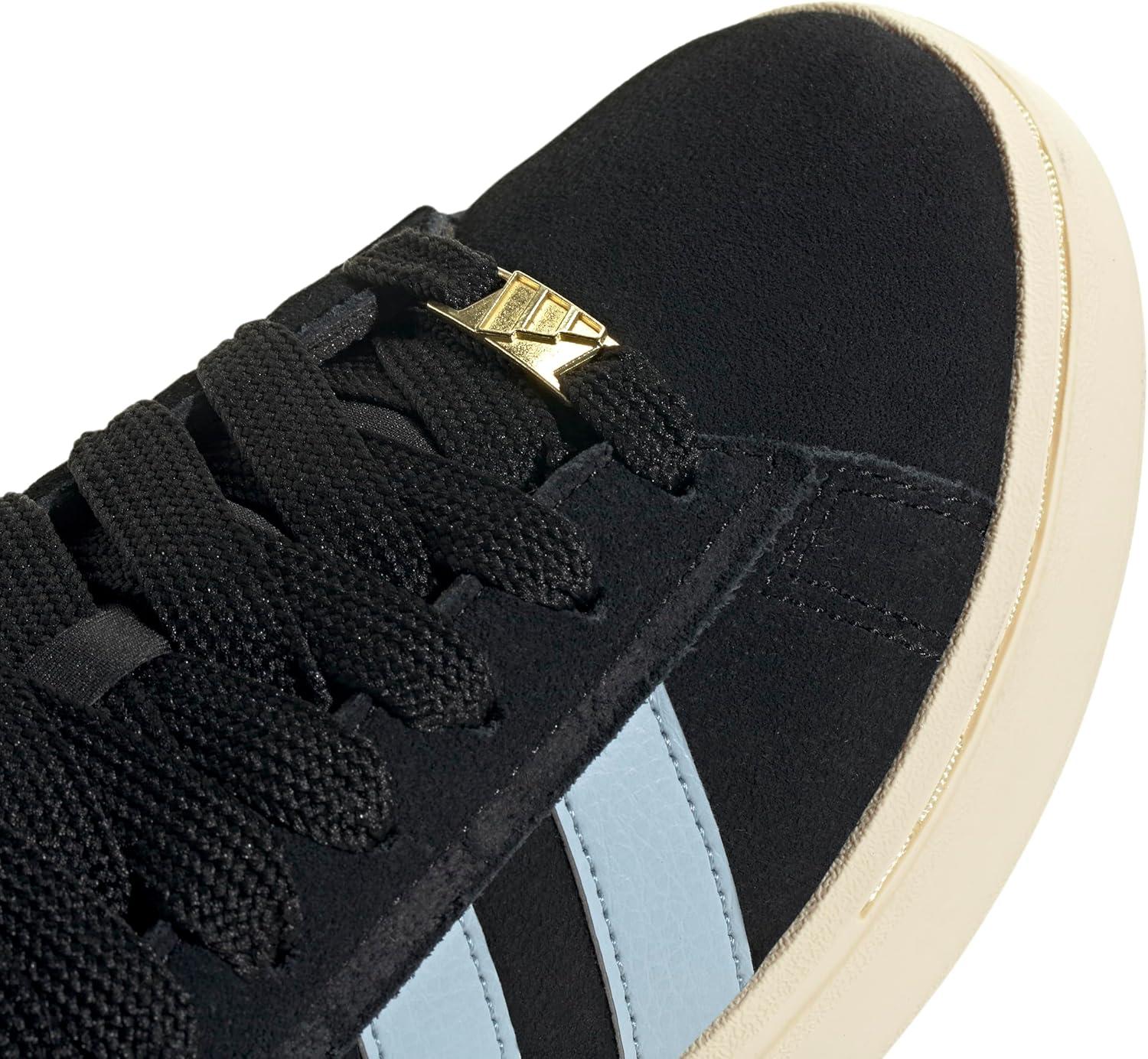 imageadidas Womens Grand Court Alpha 00s SneakersCore BlackWonder BlueGold Metallic