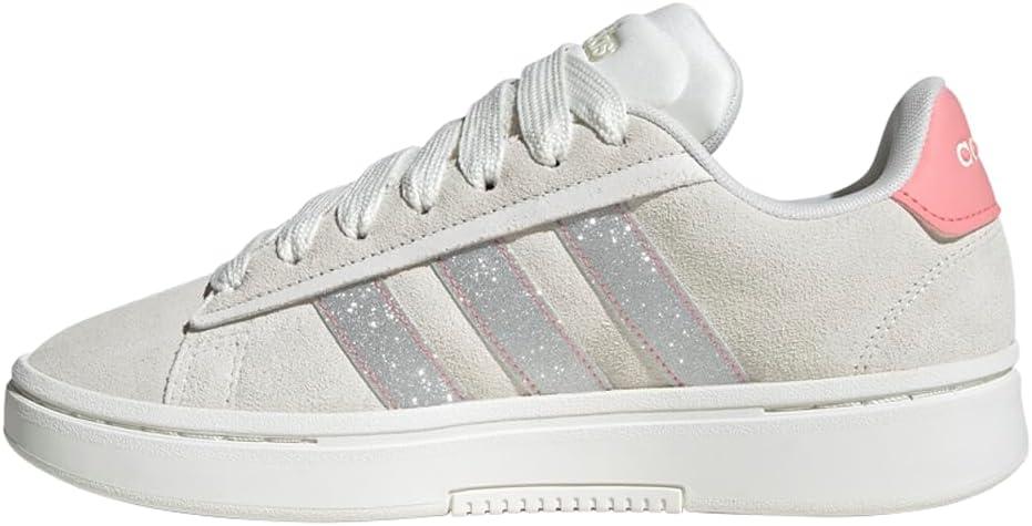 imageadidas Womens Grand Court Alpha 00s SneakersOff WhiteSilver MetallicSemi Pink Spark