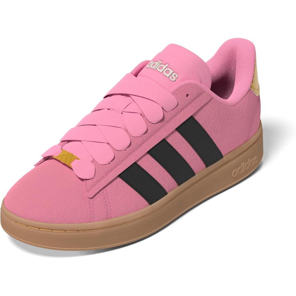 imageadidas Womens Grand Court Alpha 00s SneakersBliss PinkCore BlackGold Metallic