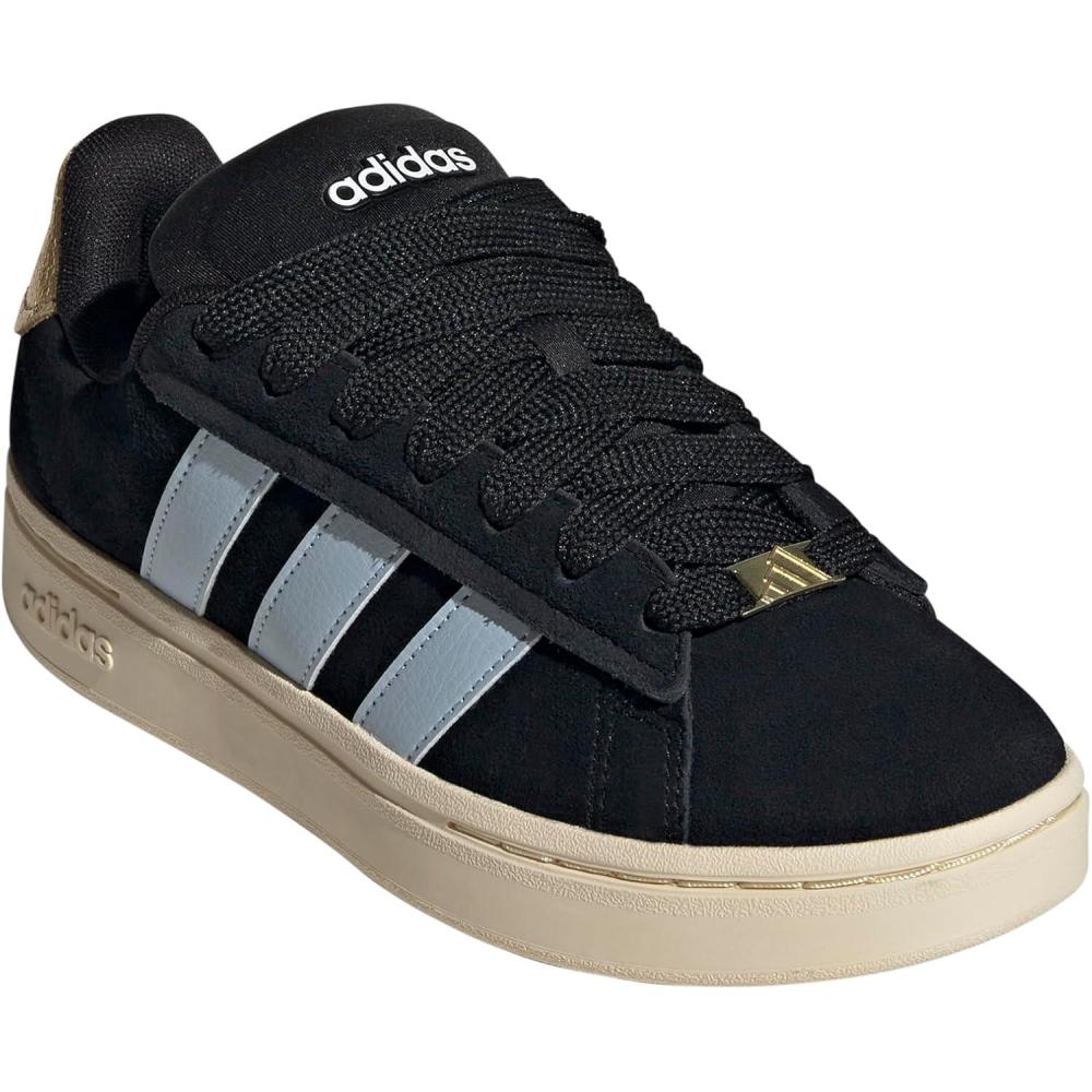 imageadidas Womens Grand Court Alpha 00s SneakersCore BlackWonder BlueGold Metallic