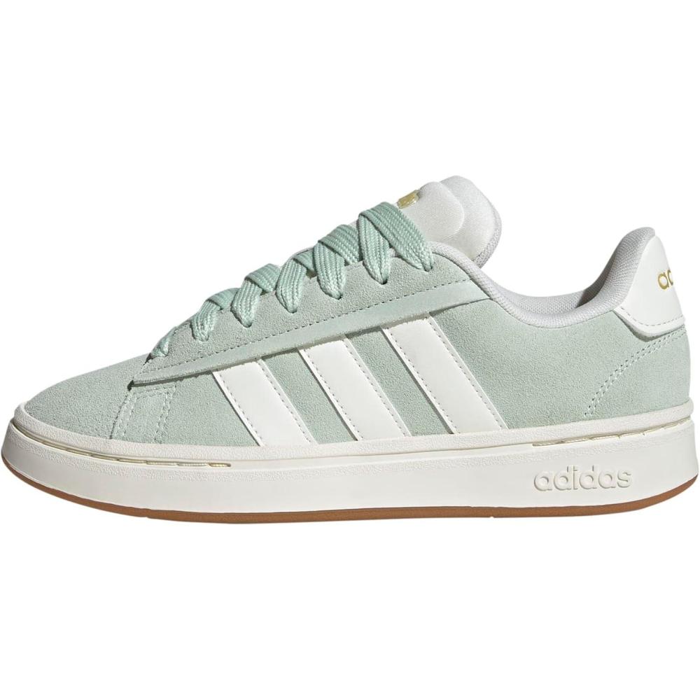 imageadidas Womens Grand Court Alpha 00s SneakersLinen GreenOff WhiteGold Metallic