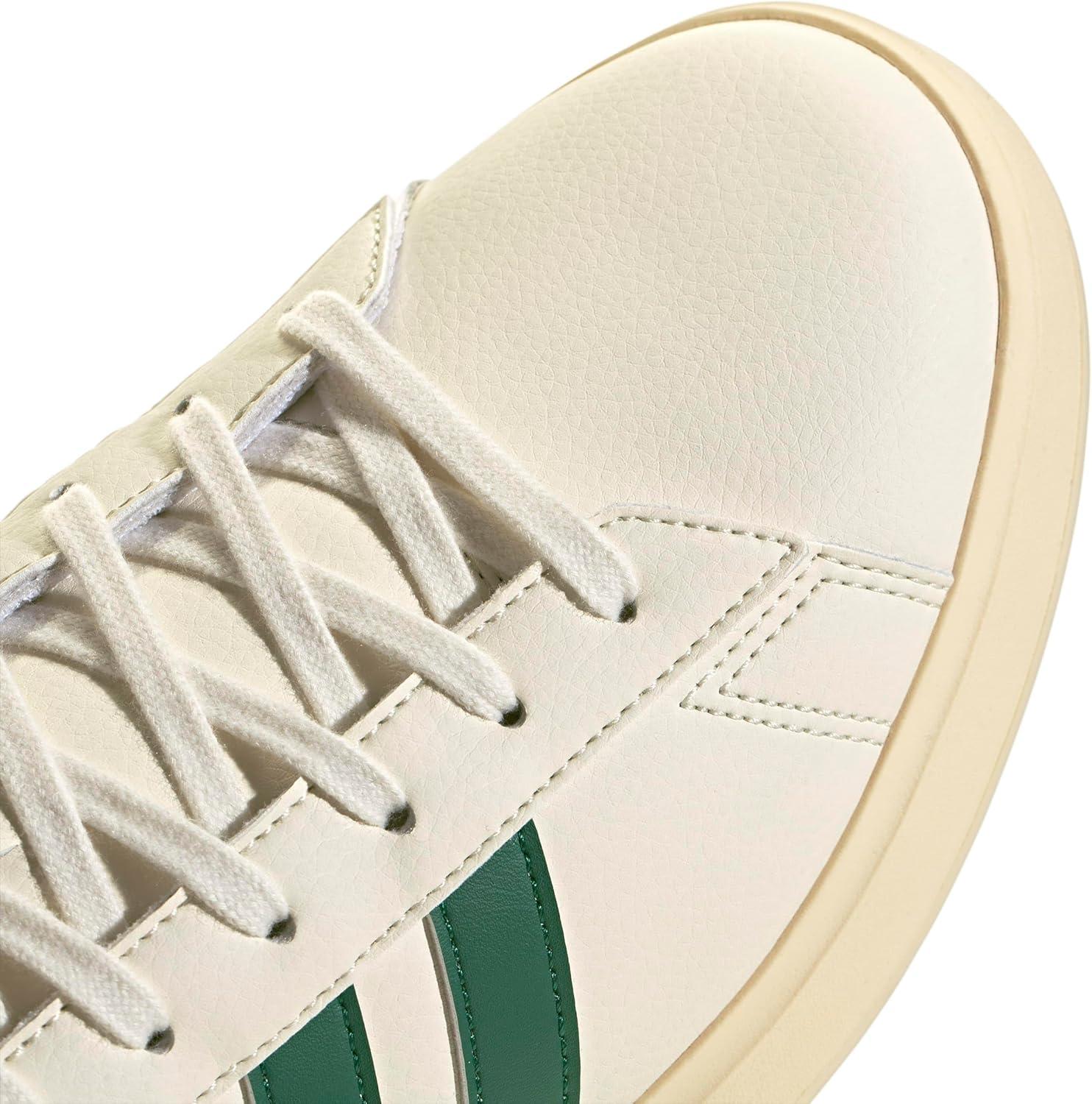 imageadidas Mens Grand Court 20 Tennis ShoeOff WhiteCollegiate GreenTent Green