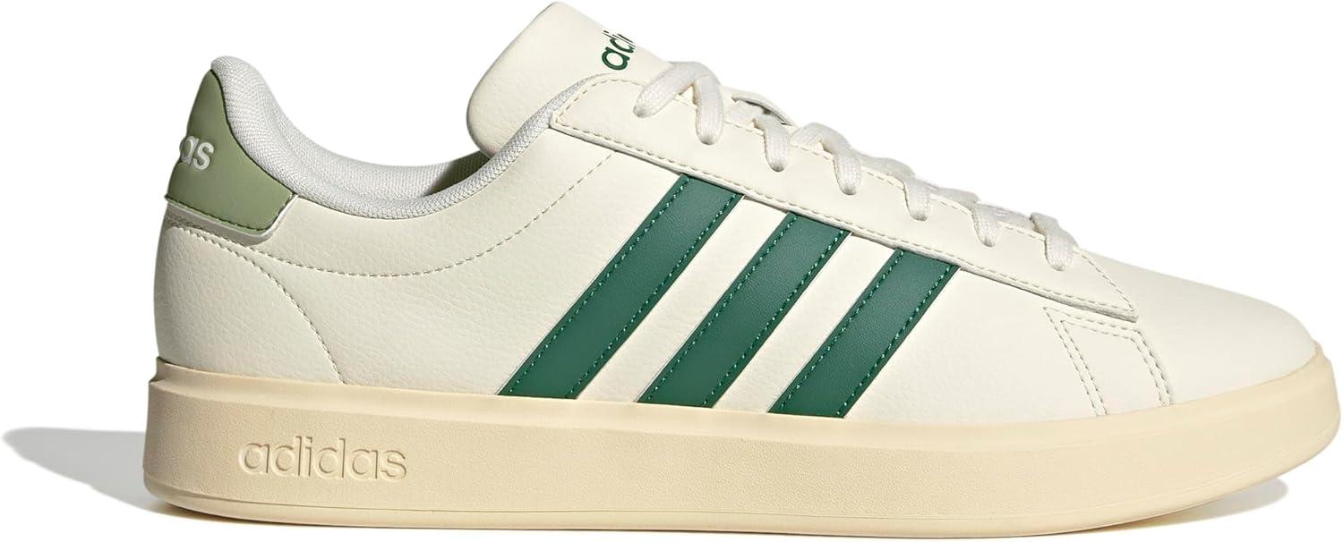 imageadidas Mens Grand Court 20 Tennis ShoeOff WhiteCollegiate GreenTent Green
