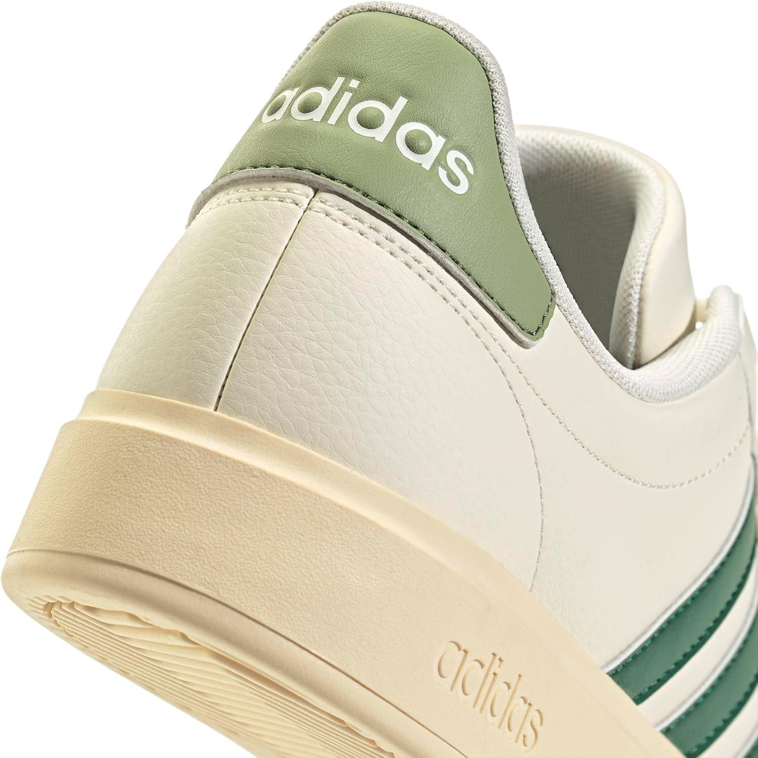imageadidas Mens Grand Court 20 Tennis ShoeOff WhiteCollegiate GreenTent Green