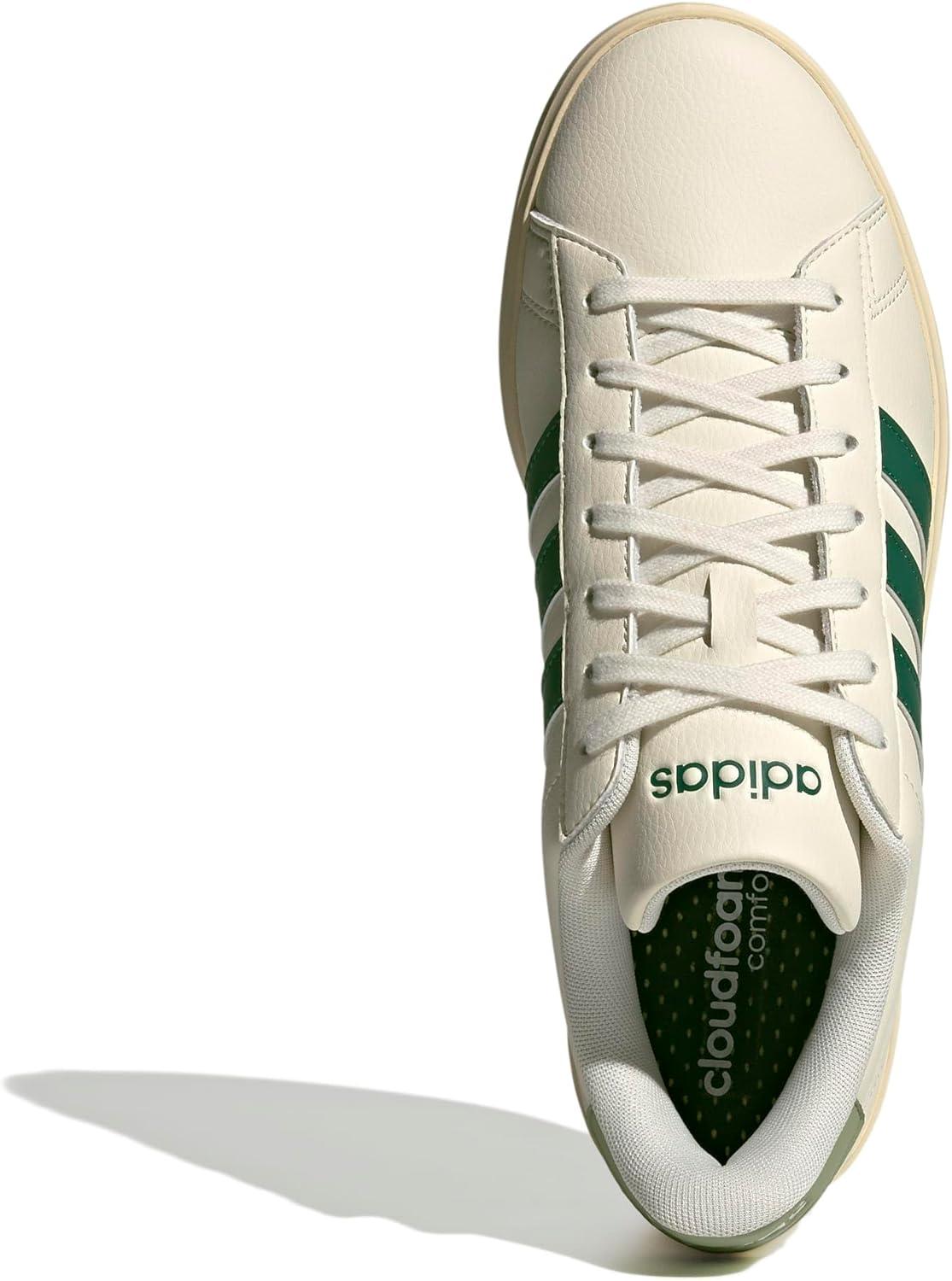 imageadidas Mens Grand Court 20 Tennis ShoeOff WhiteCollegiate GreenTent Green