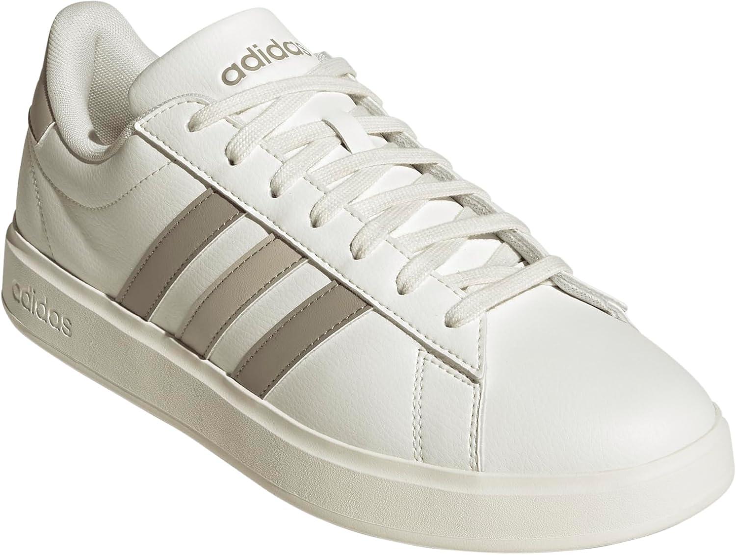 imageadidas Mens Grand Court 20 Tennis ShoeWhitePutty BeigeWonder Alumina
