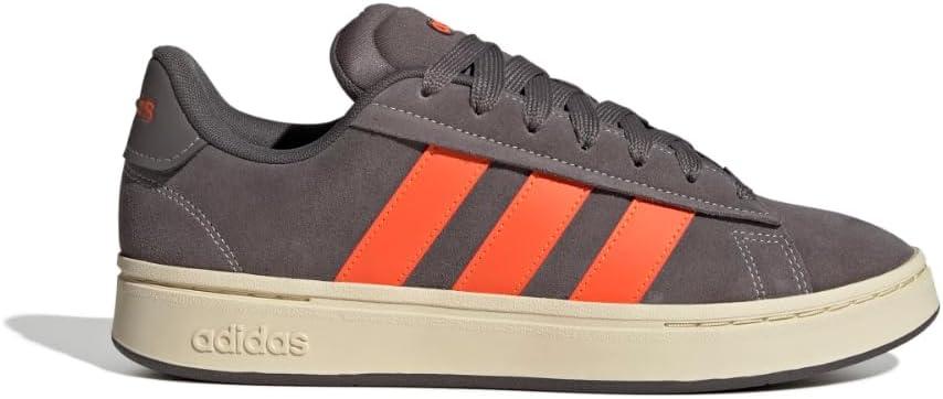 imageadidas Mens Grand Court Alpha ShoesCharcoalImpact OrangeWarm Vanilla