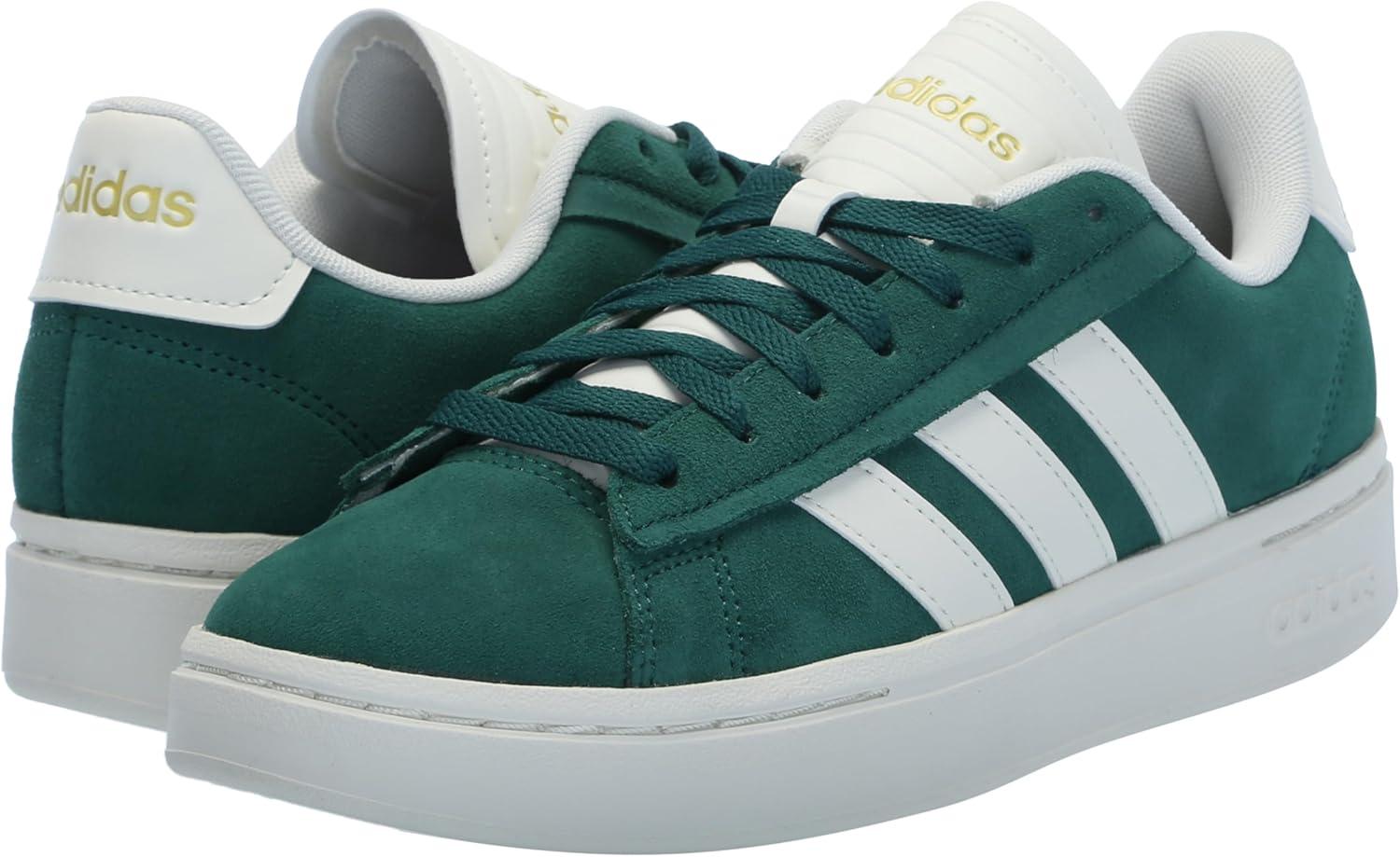 imageadidas Mens Grand Court Alpha ShoesCollegiate GreenOff WhiteGold Metallic