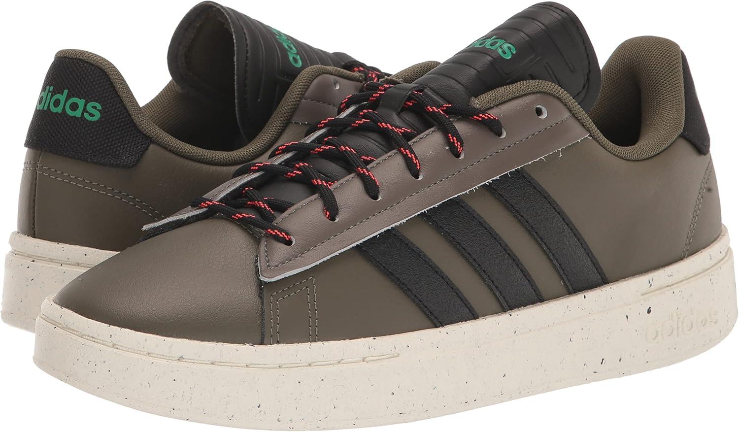 imageadidas Mens Grand Court Alpha ShoesOlive StrataBlackCourt Green