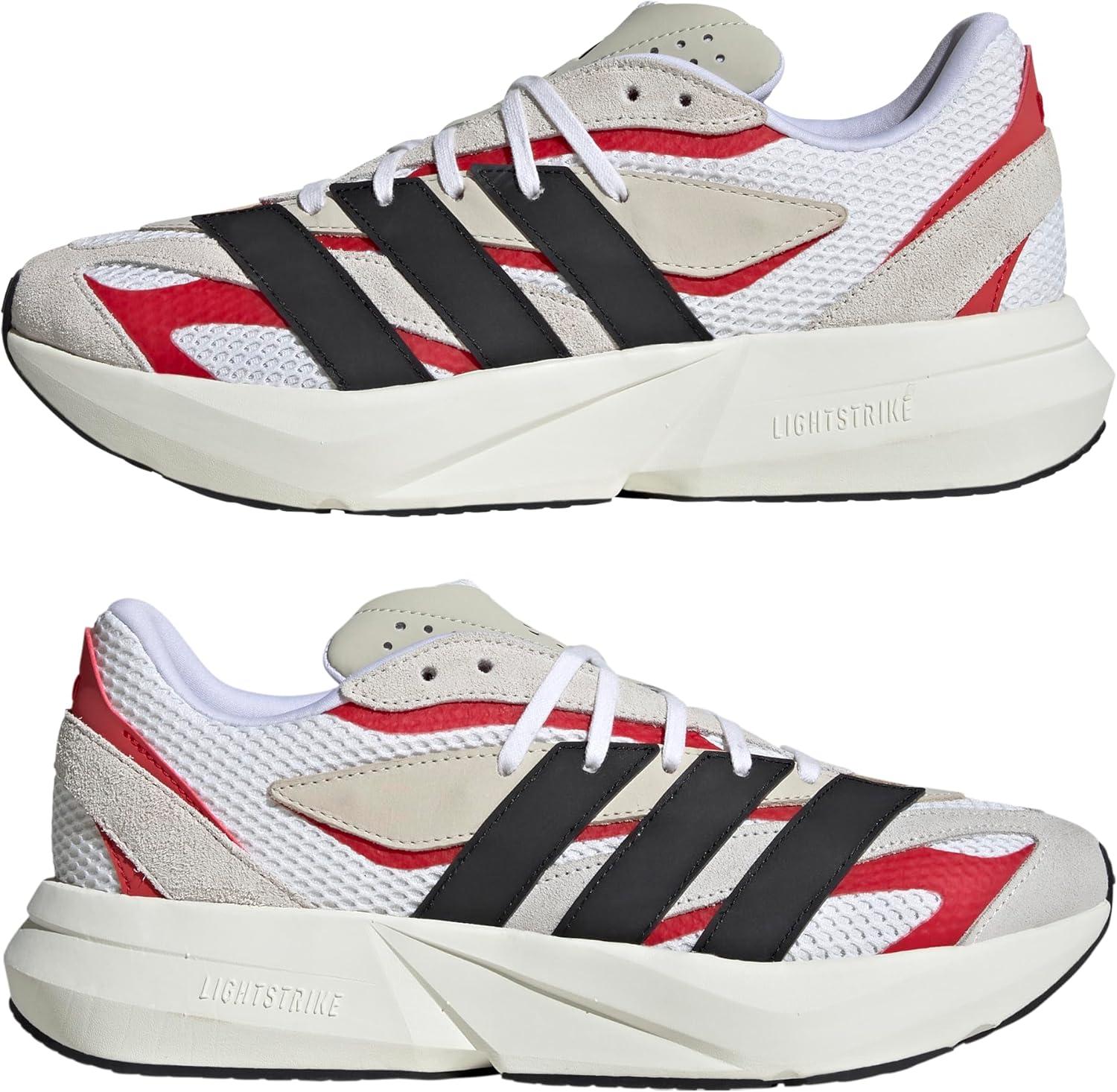 imageadidas Mens Lightblaze SneakerOff WhiteBlackBetter Scarlet