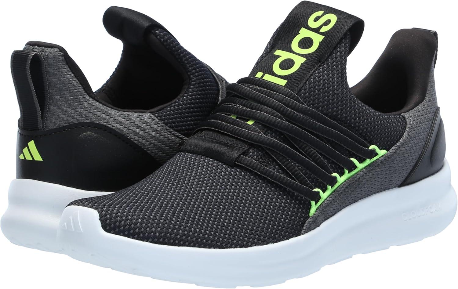 imageadidas Mens Lite Racer Adapt 70 ShoesBlackGreyLucid Lemon