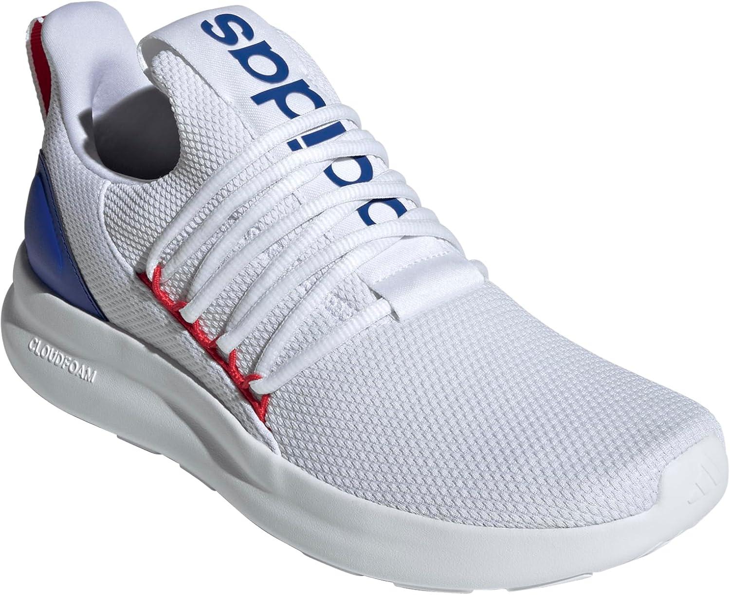 imageadidas Mens Lite Racer Adapt 70 ShoesWhiteBetter ScarletLucid Blue