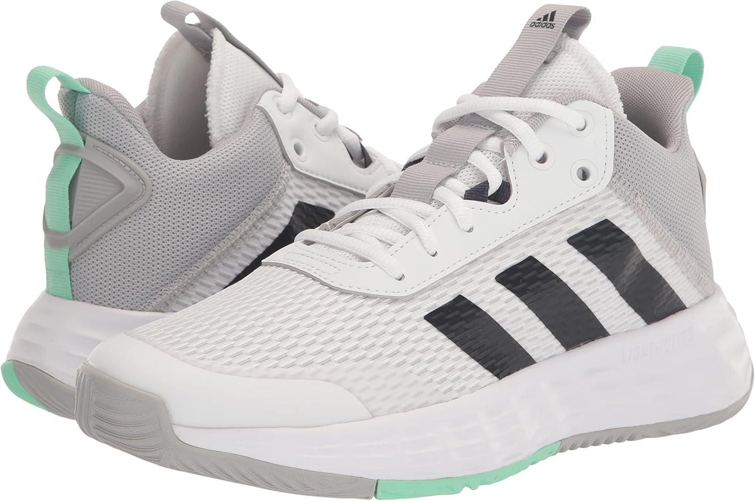 imageadidas Mens Ownthegame Basketball ShoeWhiteBlack Blue MetallicPulse Mint