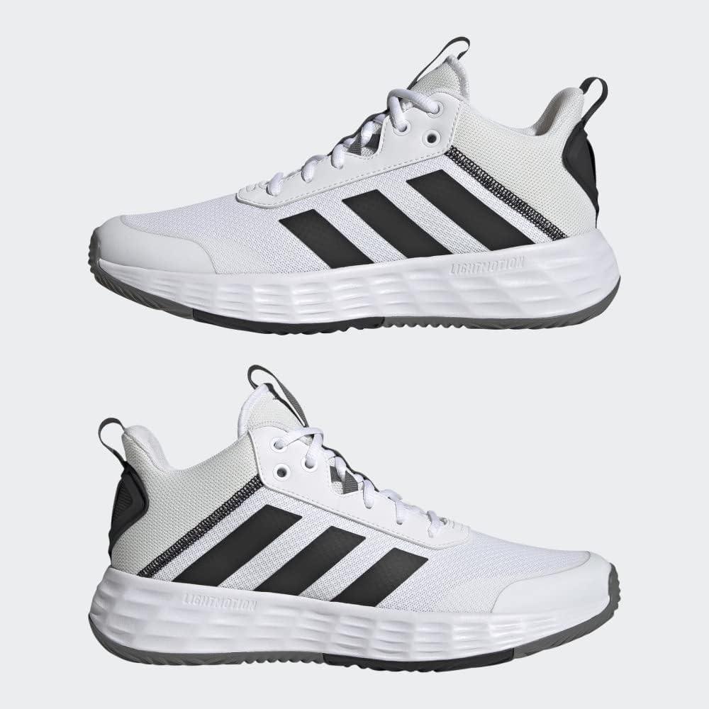 imageadidas Mens Ownthegame Basketball ShoeWhiteBlackGrey