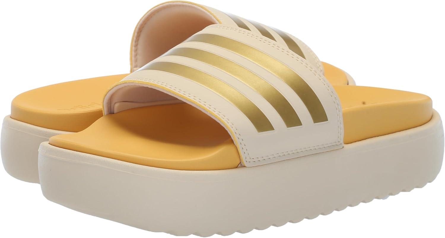 imageadidas Womens Adilette Platform SandalCrystal SandGold MetallicSemi Spark