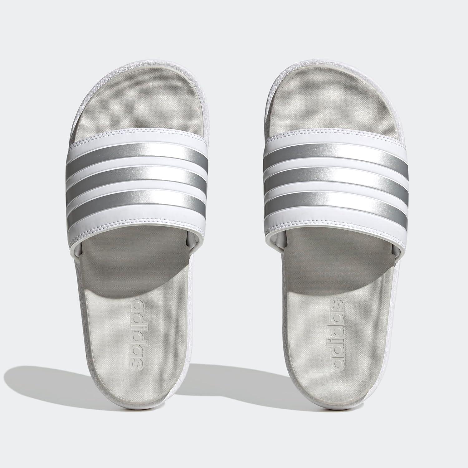 imageadidas Womens Adilette Platform SandalWhiteZero MetallicGrey