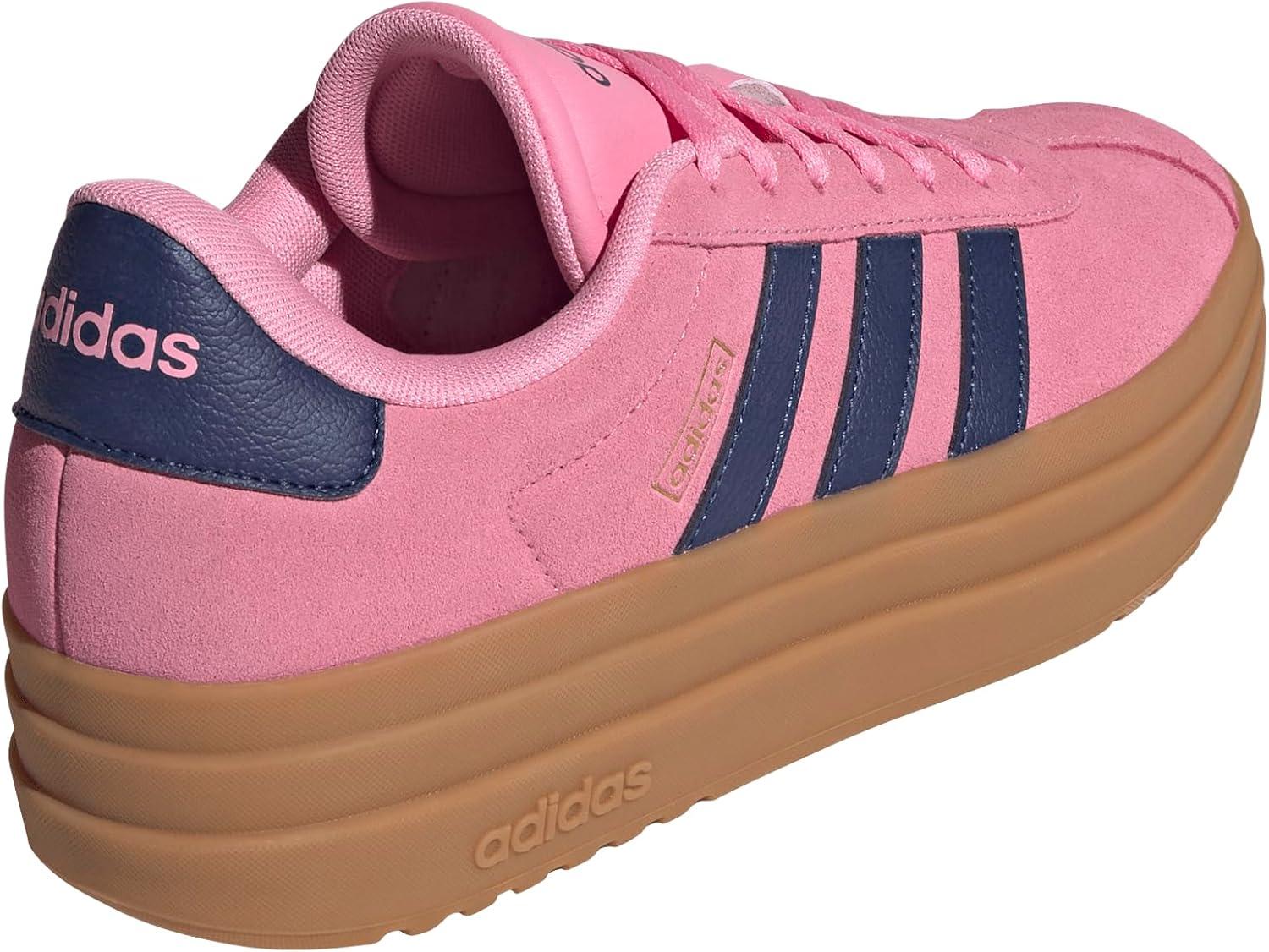 imageadidas Womens Vl Court Bold SneakerBliss PinkDark BlueGold Metallic