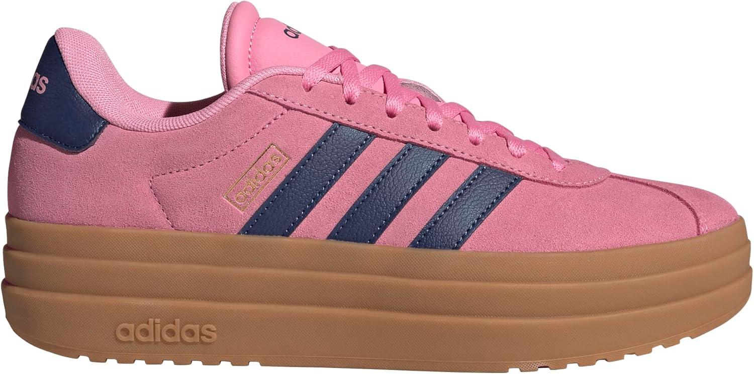 imageadidas Womens Vl Court Bold SneakerBliss PinkDark BlueGold Metallic