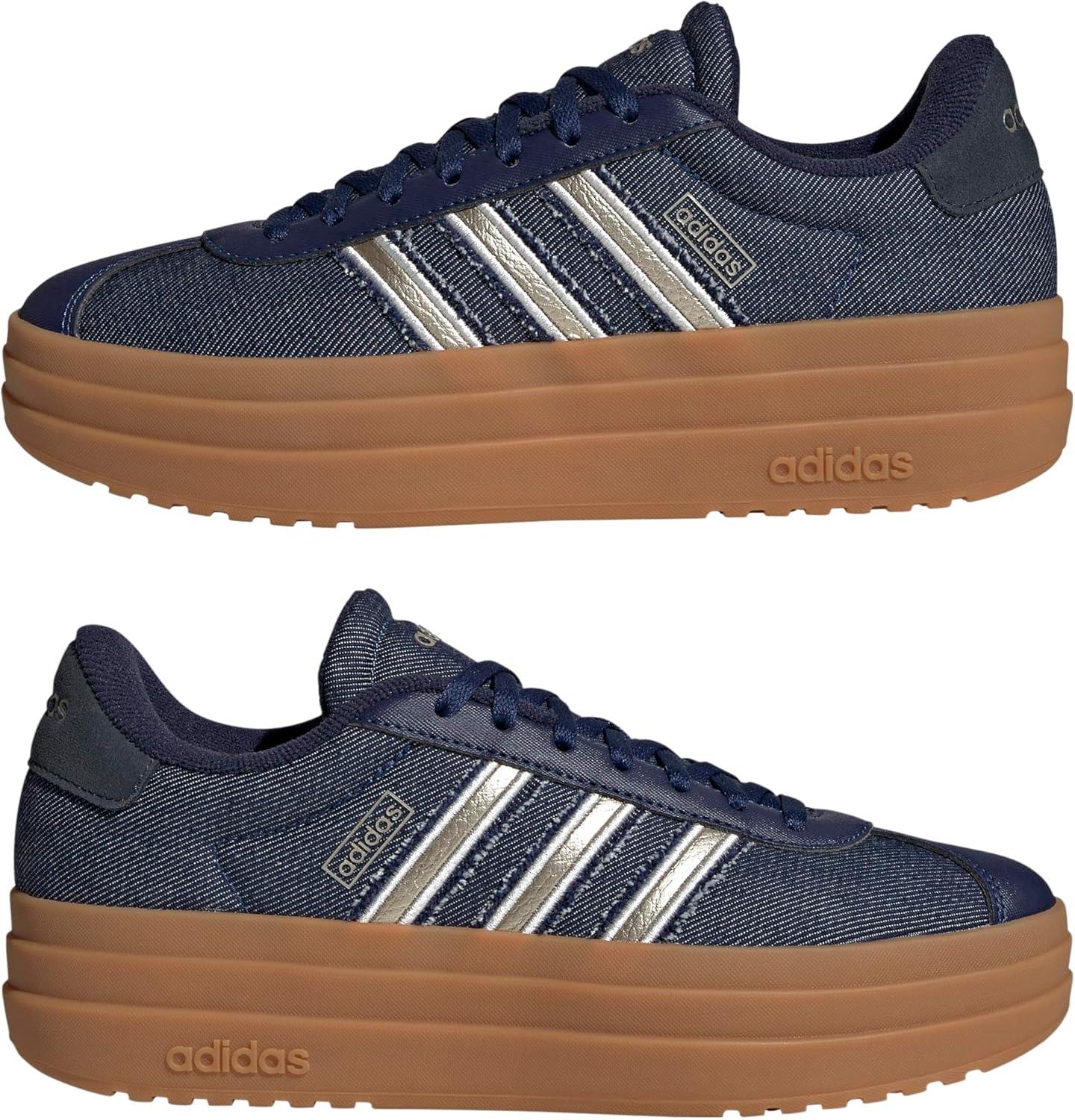 imageadidas Womens Vl Court Bold SneakerDark BlueCyber MetallicAurora Ink