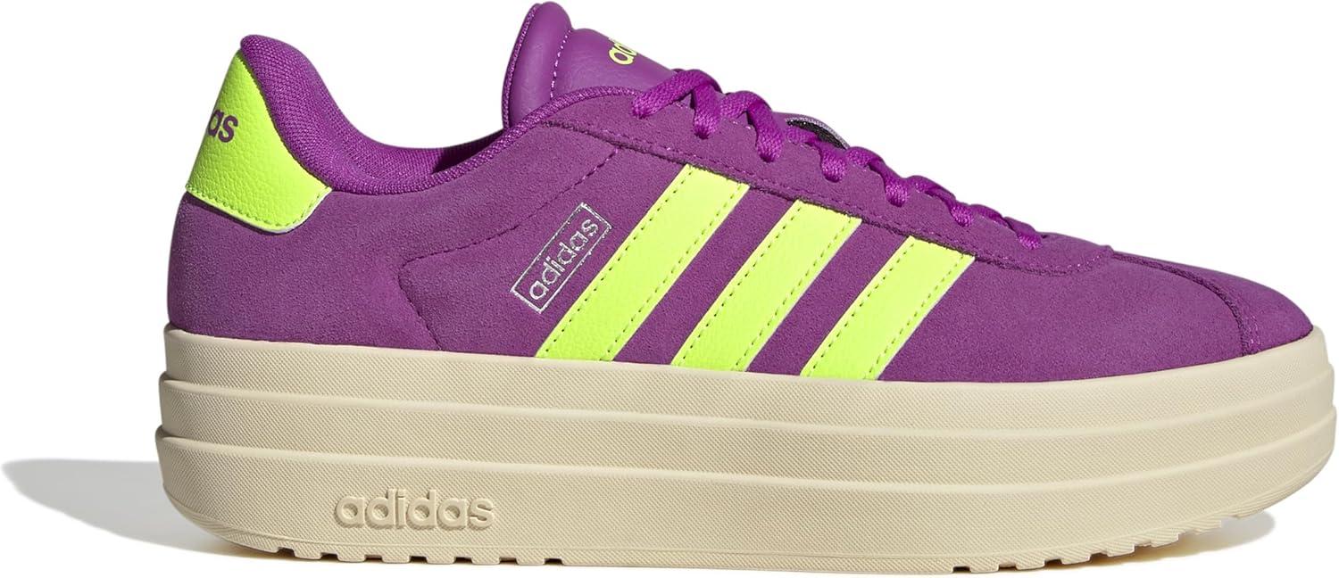 imageadidas Womens Vl Court Bold SneakerFlash PinkLucid LemonSilver Metallic