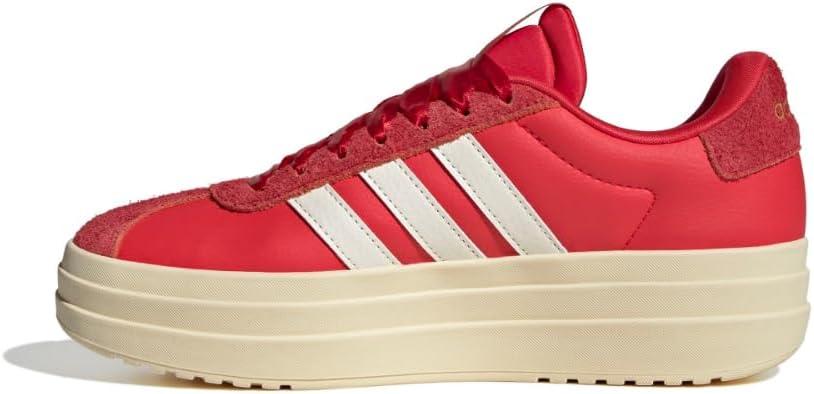 imageadidas Womens Vl Court Bold SneakerPure RubyOff WhiteBetter Scarlet