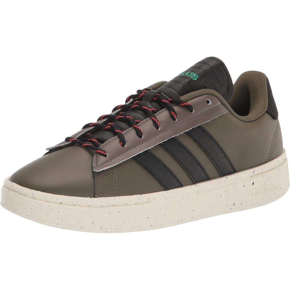 imageadidas Mens Grand Court Alpha ShoesOlive StrataBlackCourt Green