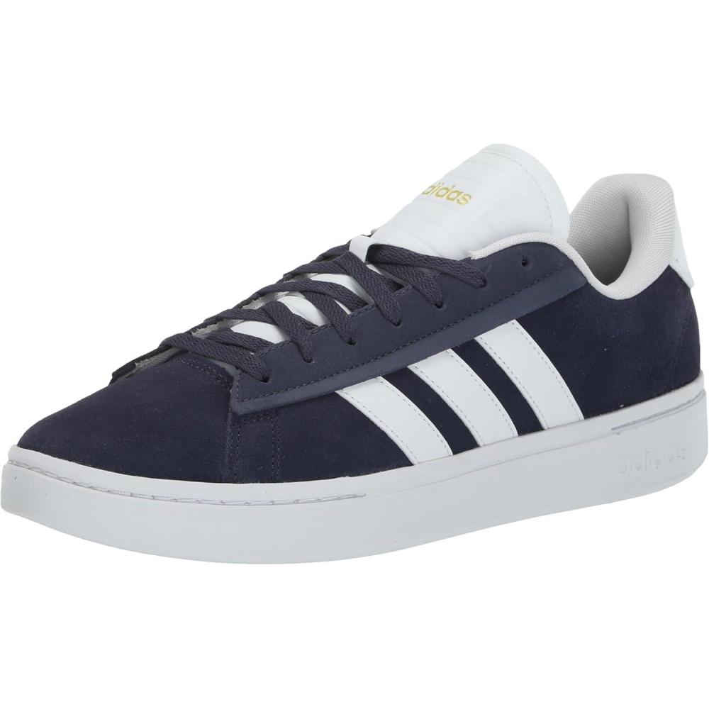 imageadidas Mens Grand Court Alpha ShoesShadow NavyWhiteGold Metallic
