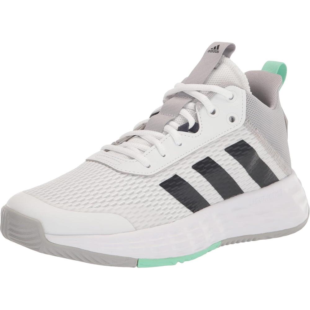imageadidas Mens Ownthegame Basketball ShoeWhiteBlack Blue MetallicPulse Mint