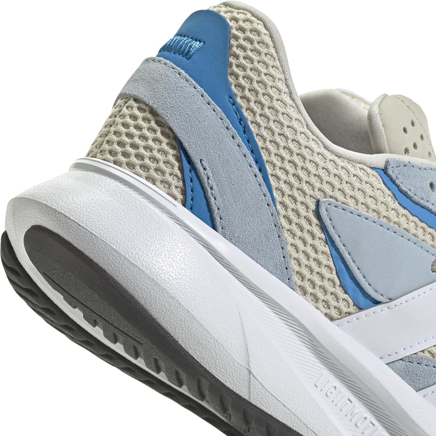 imageadidas Boys Lightblaze Lace Up SneakersAluminaWhiteBright Blue