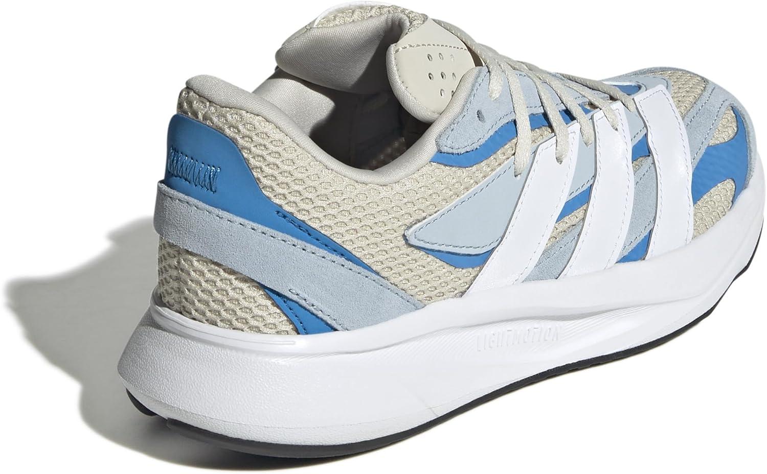 imageadidas Boys Lightblaze Lace Up SneakersAluminaWhiteBright Blue