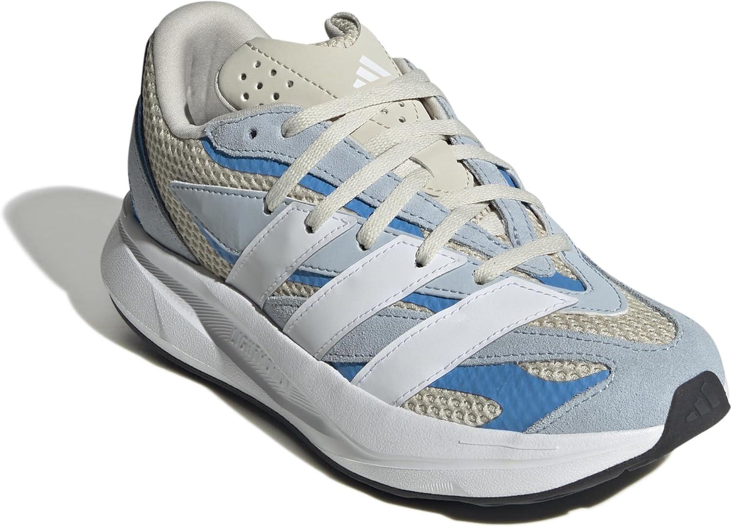 imageadidas Boys Lightblaze Lace Up SneakersAluminaWhiteBright Blue